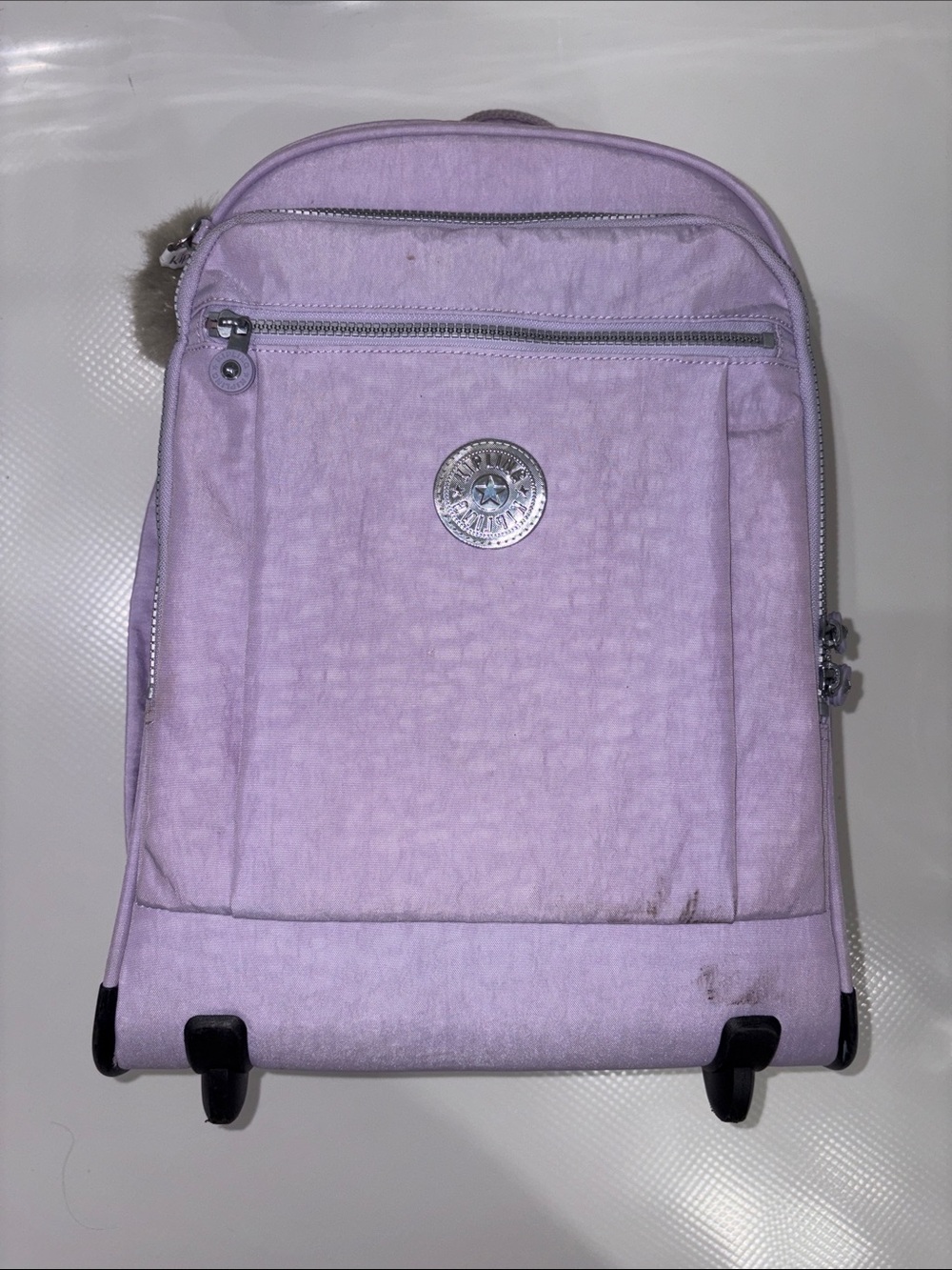 Kipling Gaze Light Lavender Rolling Backpack - Casual Everyday Bag